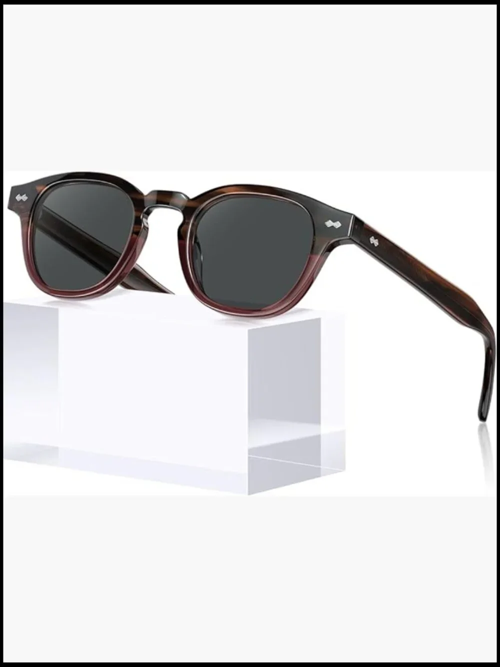 Retro Cool Acetate Sunglasses for Men Polarized UV Protection Square Sunnies